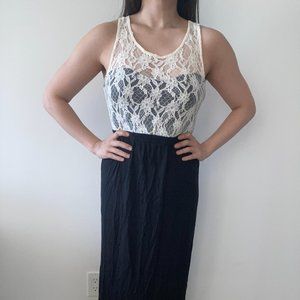 Lace Top Boho Maxi Dress